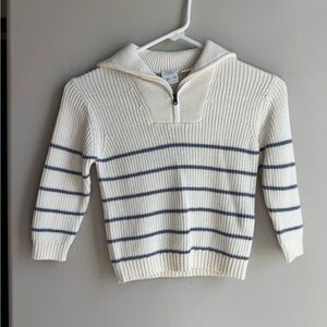 ZARA Boys Striped Half Zip Knit Sweater 3-4Y Coastal Prep Nautical Toddler